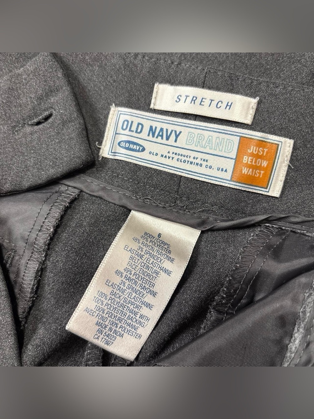 Dark Grey Wide Leg Old Navy Trouser Pants Size 6 - Picture 5 of 6